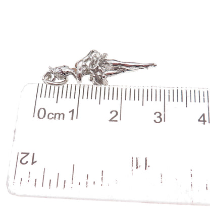 925 Sterling Silver Vintage Ballerina 3D Charm Pendant