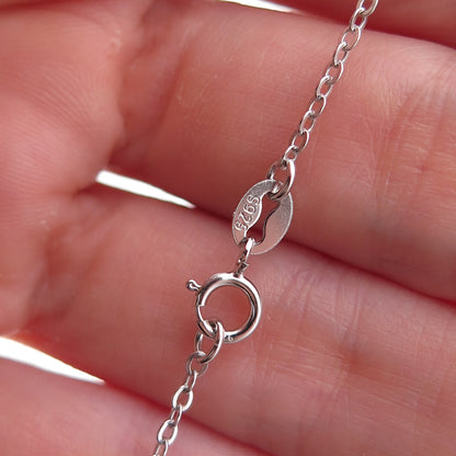925 Sterling Silver Round-Cut C Z Teardrop Cable Chain Necklace 18"