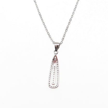 925 Sterling Silver Round-Cut C Z Teardrop Cable Chain Necklace 18"