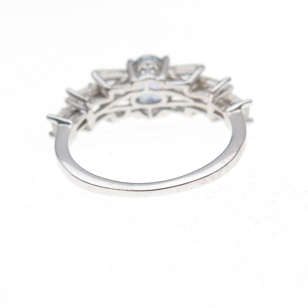 Chuck Clemency 925 Sterling Silver Real Iolite & White Topaz Ring Size 8.25