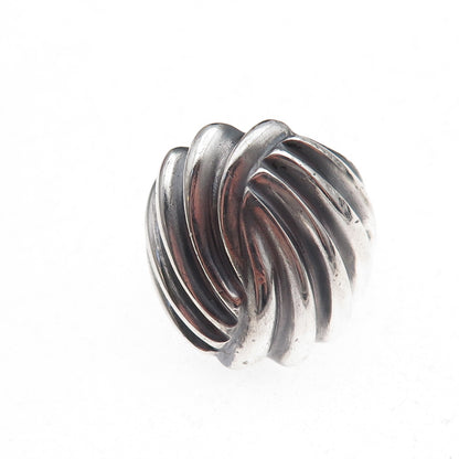 925 Sterling Silver Vintage Modernist Oxidized Ring Size 5.75