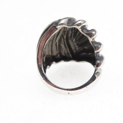 925 Sterling Silver Vintage Modernist Oxidized Ring Size 5.75