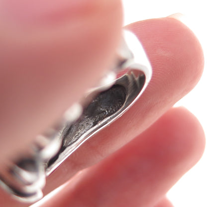 925 Sterling Silver Vintage Modernist Oxidized Ring Size 5.75