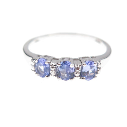 Chuck Clemency 925 Sterling Silver Real Oval-Cut Tanzanite Ring Size 8