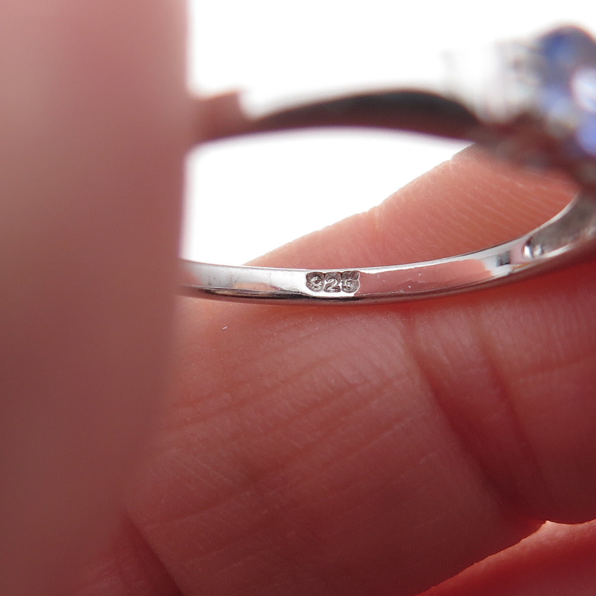 Chuck Clemency 925 Sterling Silver Real Oval-Cut Tanzanite Ring Size 8