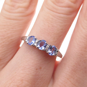 Chuck Clemency 925 Sterling Silver Real Oval-Cut Tanzanite Ring Size 8