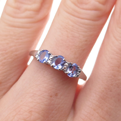 Chuck Clemency 925 Sterling Silver Real Oval-Cut Tanzanite Ring Size 8