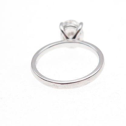925 Sterling Silver Oval-Cut Moissanite Engagement Ring Size 5.5