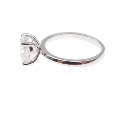 925 Sterling Silver Oval-Cut Moissanite Engagement Ring Size 5.5