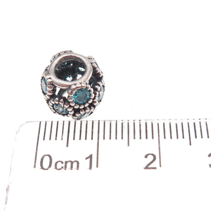 Pandora 925 Sterling Silver Blue C Z Studded Lights Slide Bead Charm