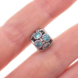 Pandora 925 Sterling Silver Blue C Z Studded Lights Slide Bead Charm