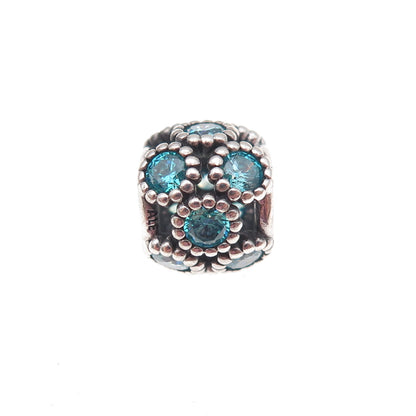 Pandora 925 Sterling Silver Blue C Z Studded Lights Slide Bead Charm
