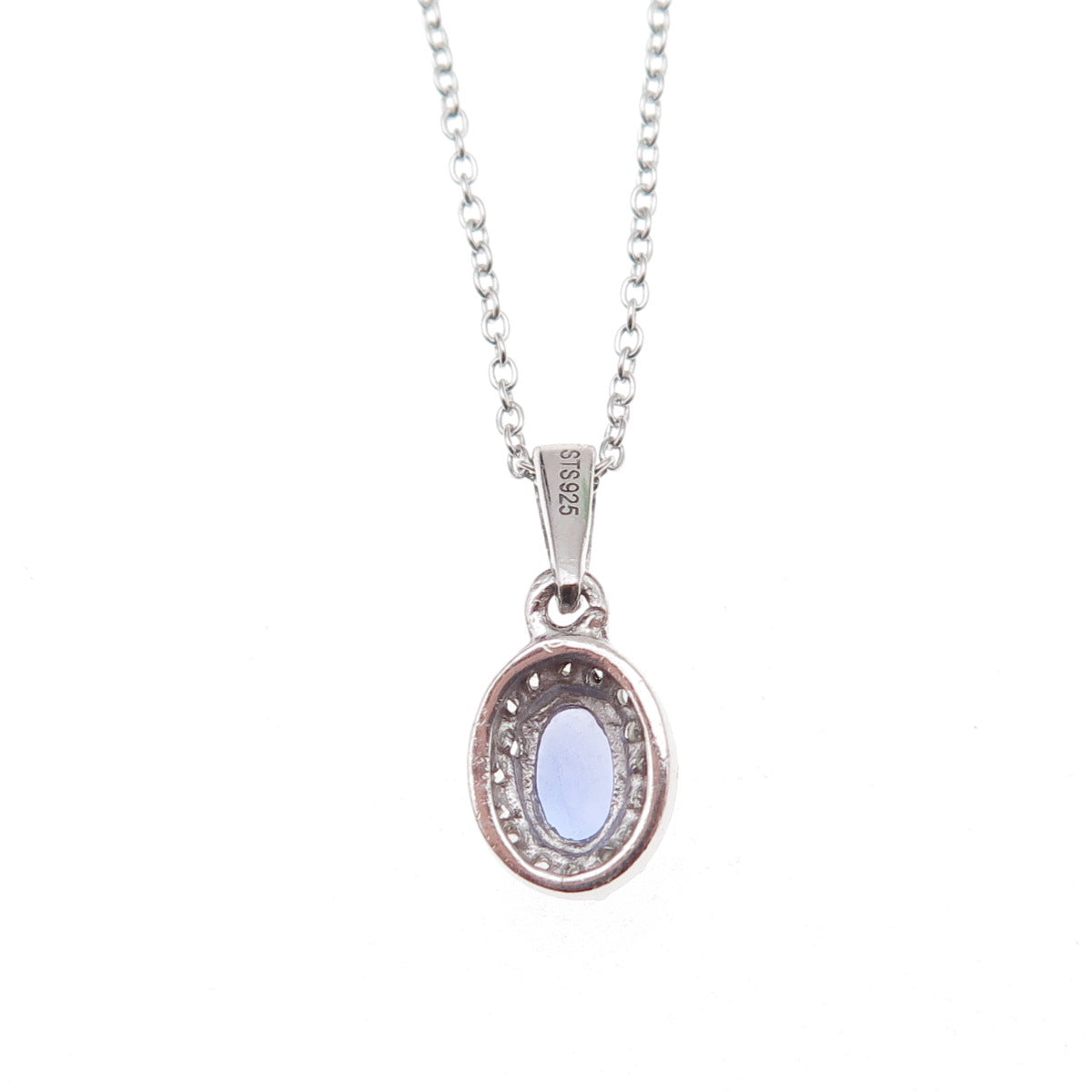 Chuck Clemency 925 Sterling Silver Real Tanzanite & White Topaz Necklace 20"