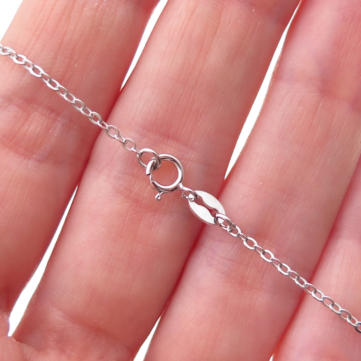 925 Sterling Silver Round-Cut C Z Floral Cable Chain Necklace 18"