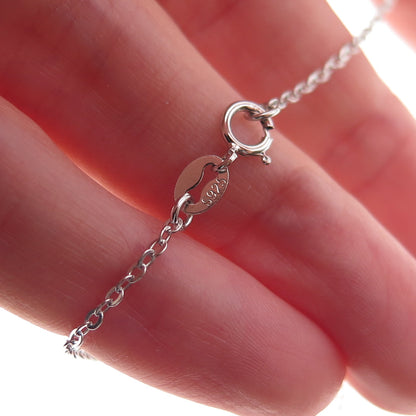 925 Sterling Silver Round-Cut C Z Floral Cable Chain Necklace 18"