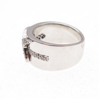 925 Sterling Silver Mexico Real Round-Cut Diamond Starburst Ring Size 7.25