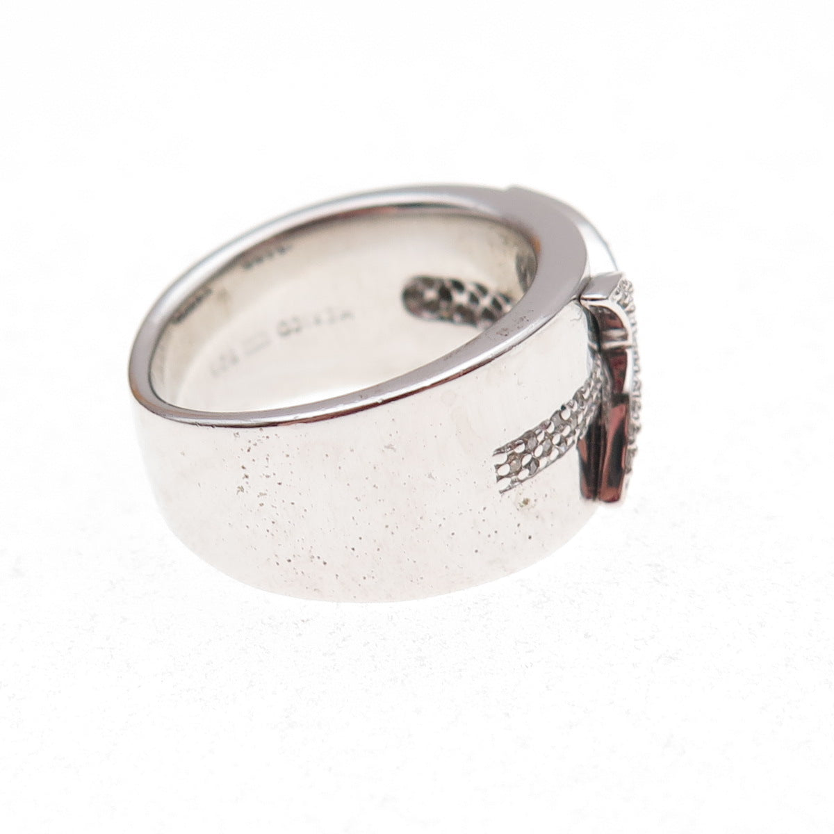 925 Sterling Silver Mexico Real Round-Cut Diamond Starburst Ring Size 7.25