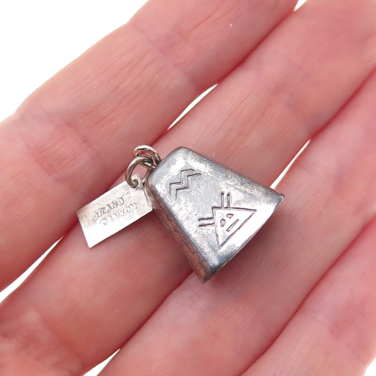 Bell Trading Post Old Pawn Sterling Silver Vintage Grand Canyon 3D Charm Pendant