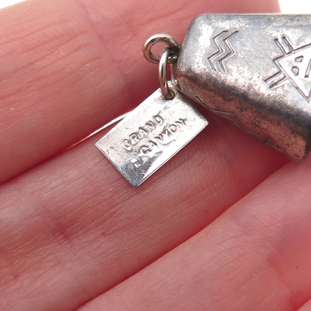 Bell Trading Post Old Pawn Sterling Silver Vintage Grand Canyon 3D Charm Pendant