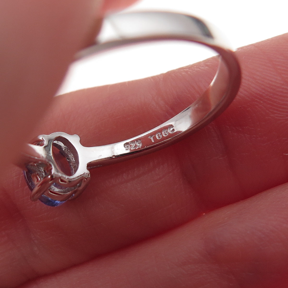 925 Sterling Silver Real Oval-Cut Tanzanite Ring Size 8.25