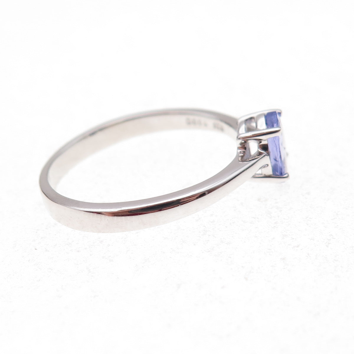 925 Sterling Silver Real Oval-Cut Tanzanite Ring Size 8.25
