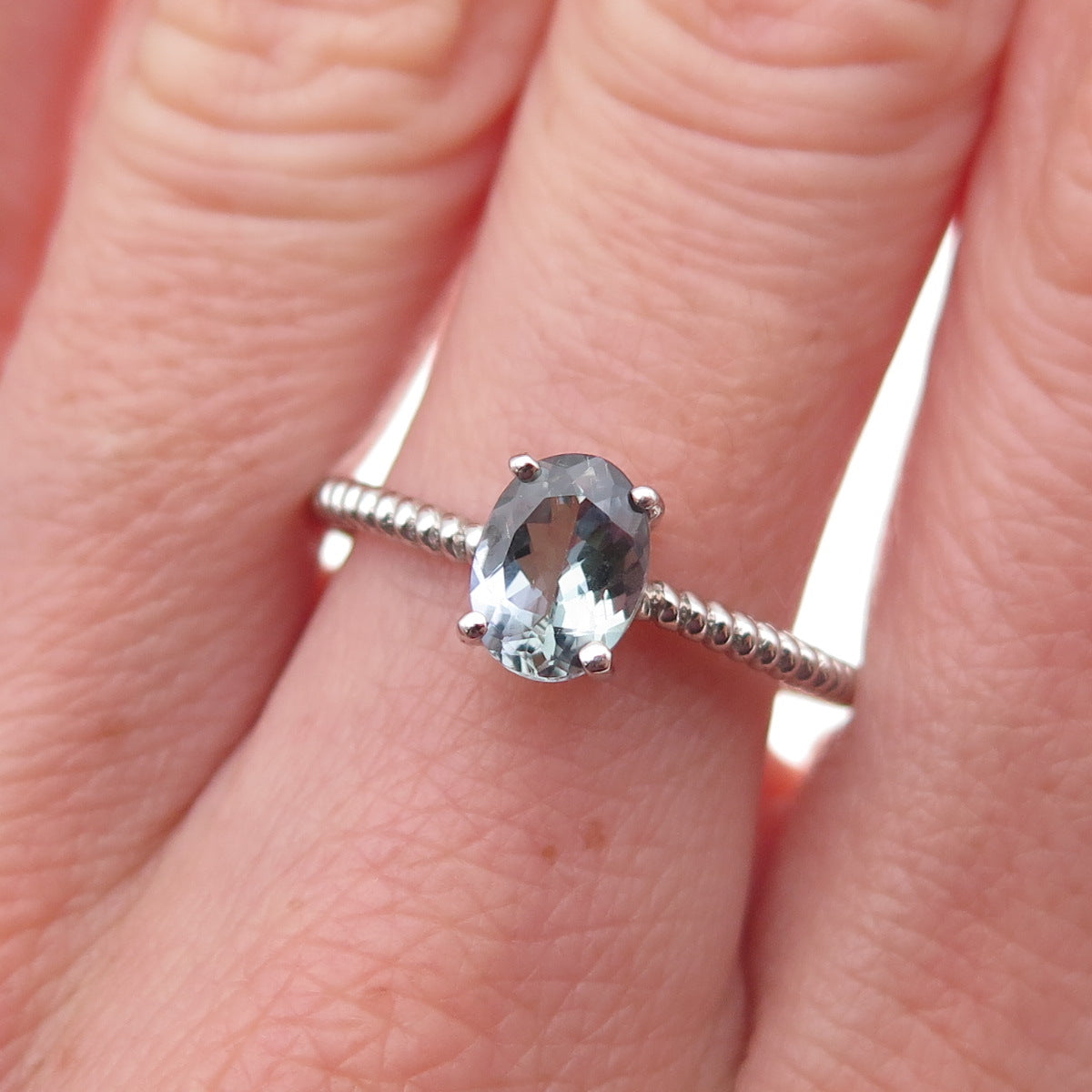 Chuck Clemency 925 Sterling Silver Real Oval-Cut Iolite Ring Size 8