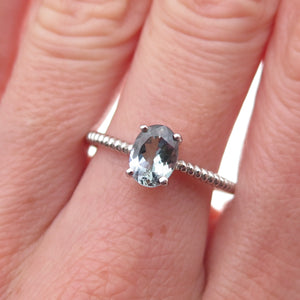 Chuck Clemency 925 Sterling Silver Real Oval-Cut Iolite Ring Size 8