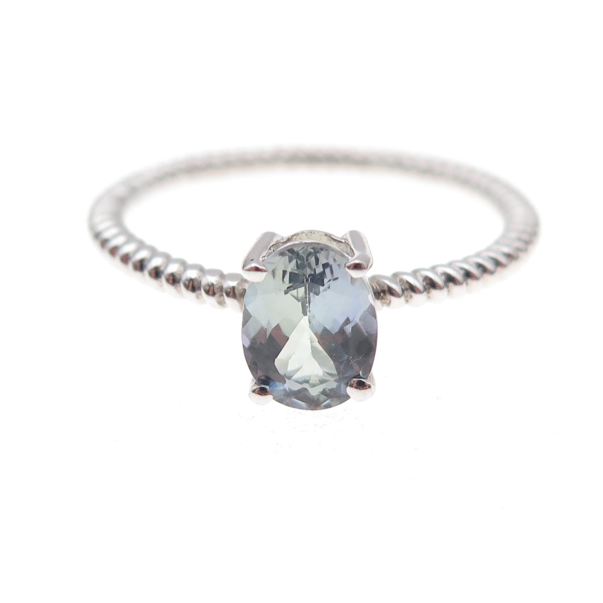 Chuck Clemency 925 Sterling Silver Real Oval-Cut Iolite Ring Size 8