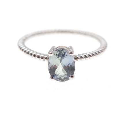 Chuck Clemency 925 Sterling Silver Real Oval-Cut Iolite Ring Size 8