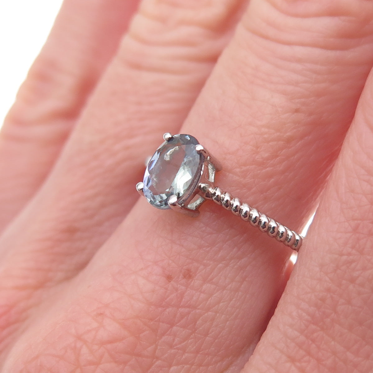 Chuck Clemency 925 Sterling Silver Real Oval-Cut Iolite Ring Size 8