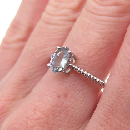 Chuck Clemency 925 Sterling Silver Real Oval-Cut Iolite Ring Size 8