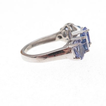 Chuck Clemency 925 Sterling Silver Real Oval-Cut Tanzanite Ring Size 5