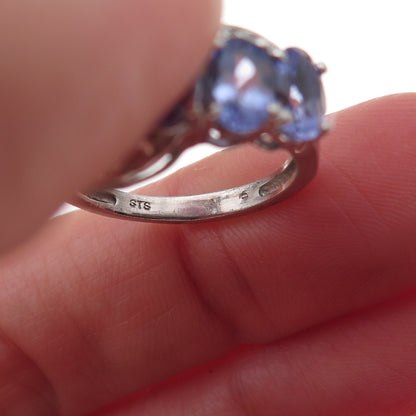 Chuck Clemency 925 Sterling Silver Real Oval-Cut Tanzanite Ring Size 5