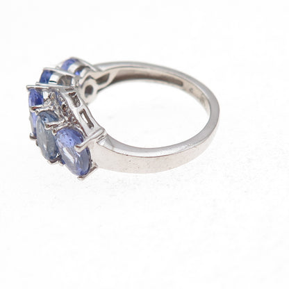 Chuck Clemency 925 Sterling Silver Real Oval-Cut Tanzanite Ring Size 5