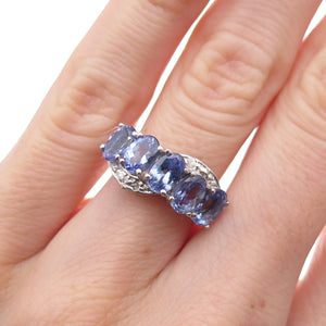 Chuck Clemency 925 Sterling Silver Real Oval-Cut Tanzanite Ring Size 5