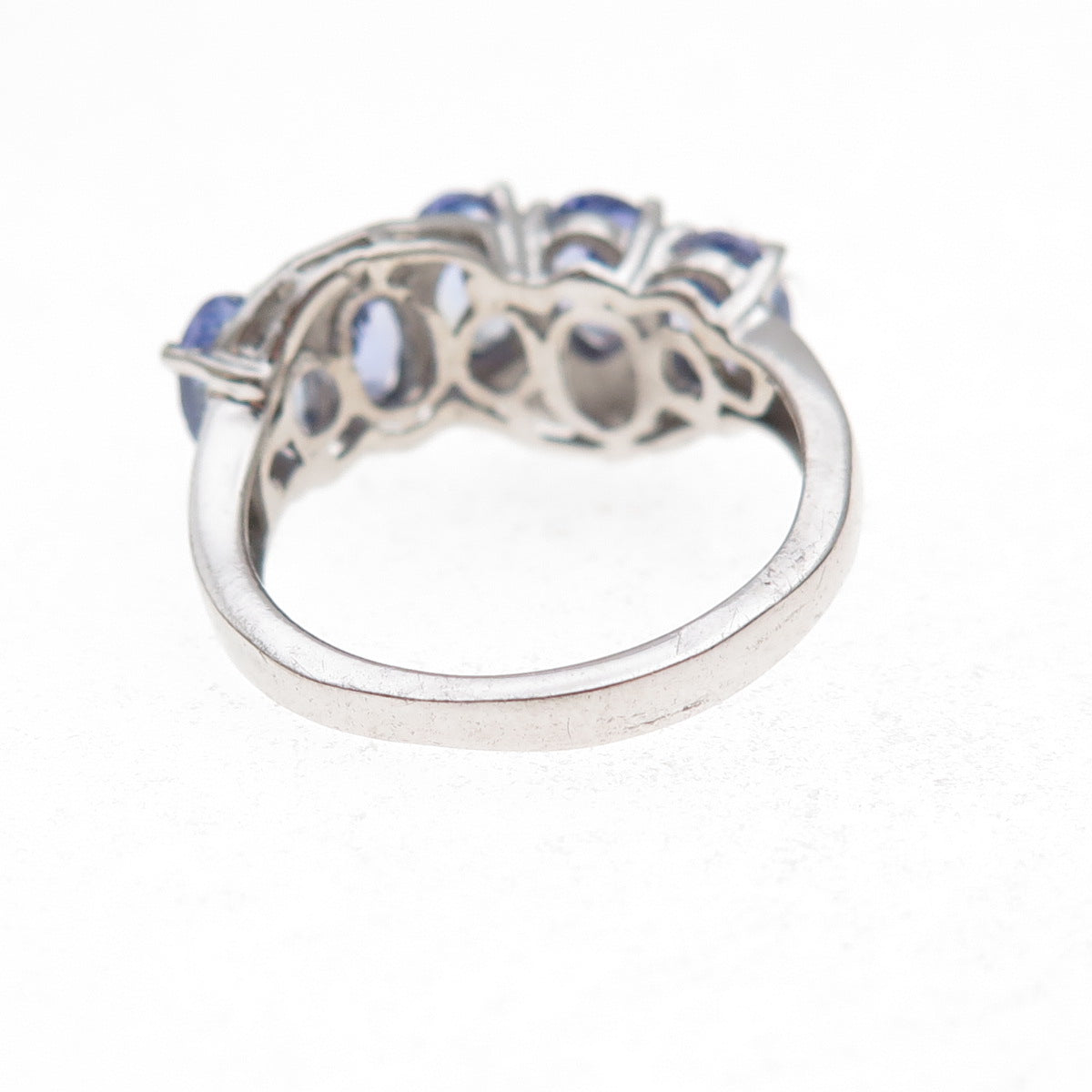 Chuck Clemency 925 Sterling Silver Real Oval-Cut Tanzanite Ring Size 5