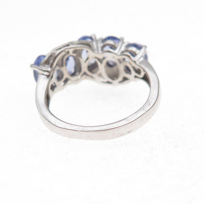 Chuck Clemency 925 Sterling Silver Real Oval-Cut Tanzanite Ring Size 5