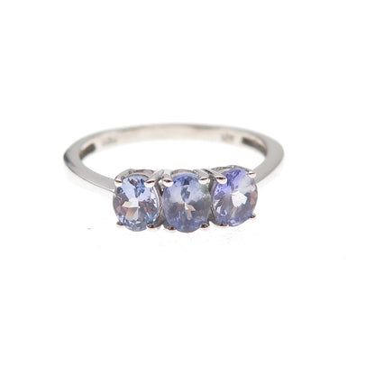 Chuck Clemency 925 Sterling Silver Real Oval-Cut Tanzanite Ring Size 8.25