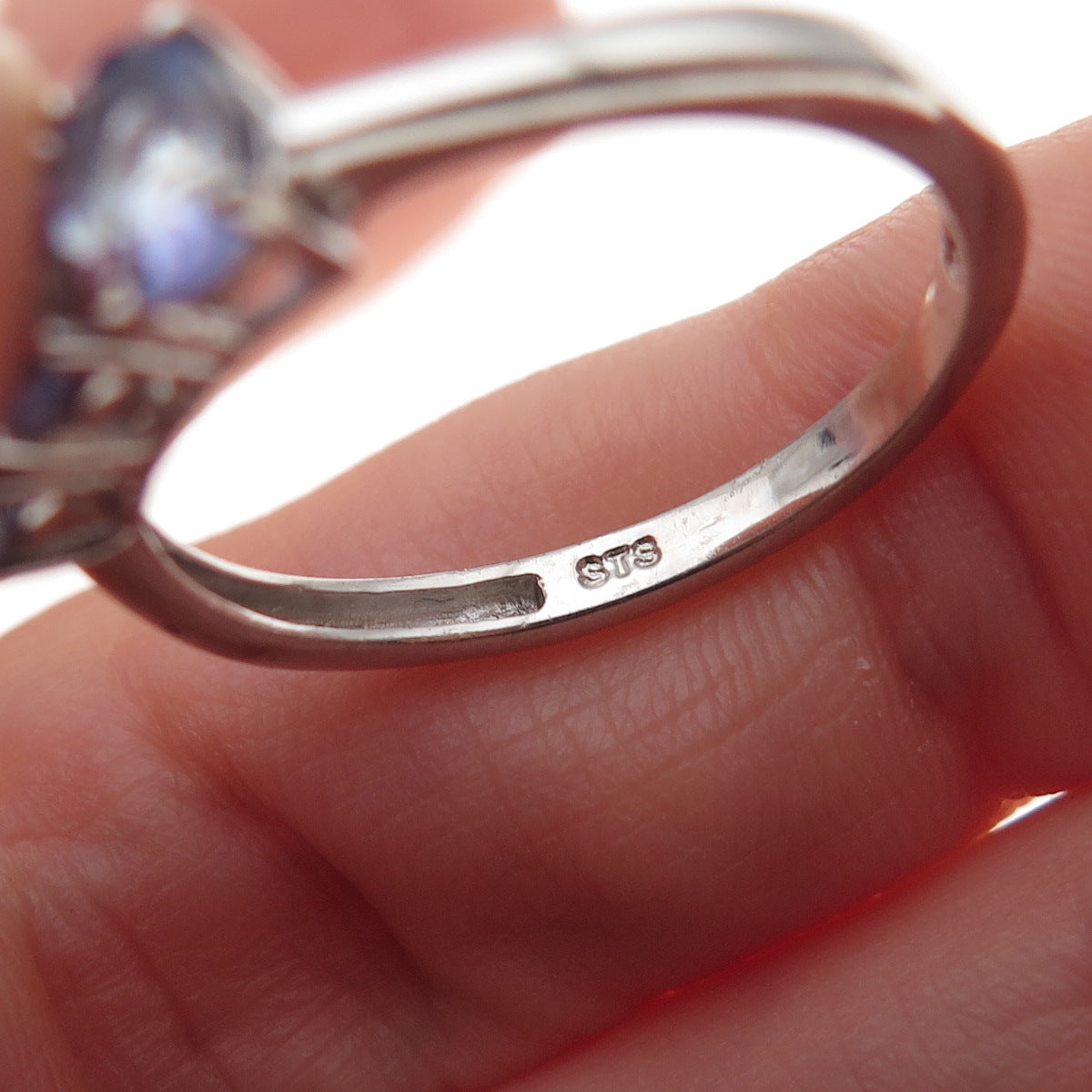 Chuck Clemency 925 Sterling Silver Real Oval-Cut Tanzanite Ring Size 8.25