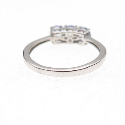 Chuck Clemency 925 Sterling Silver Real Oval-Cut Tanzanite Ring Size 8.25