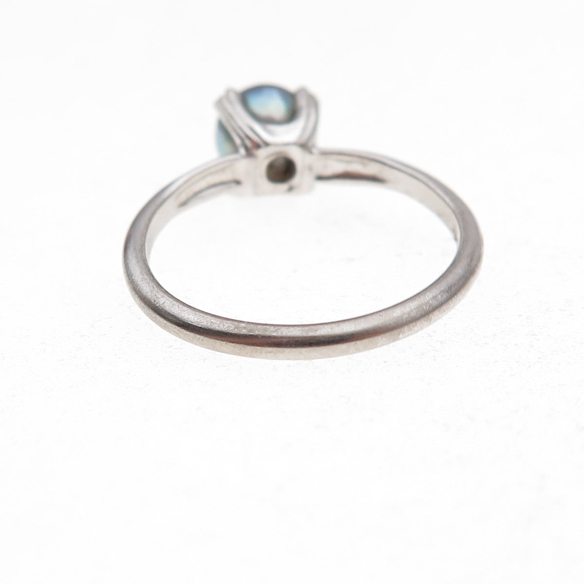Uncas 925 Sterling Silver Antique Art Deco Real Tahitian Pearl Ring Size 7.25