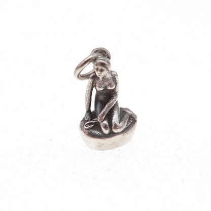 Bernhard Hertz 925 Sterling Silver Vintage Denmark Little Mermaid Charm Pendant