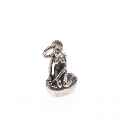 Bernhard Hertz 925 Sterling Silver Vintage Denmark Little Mermaid Charm Pendant