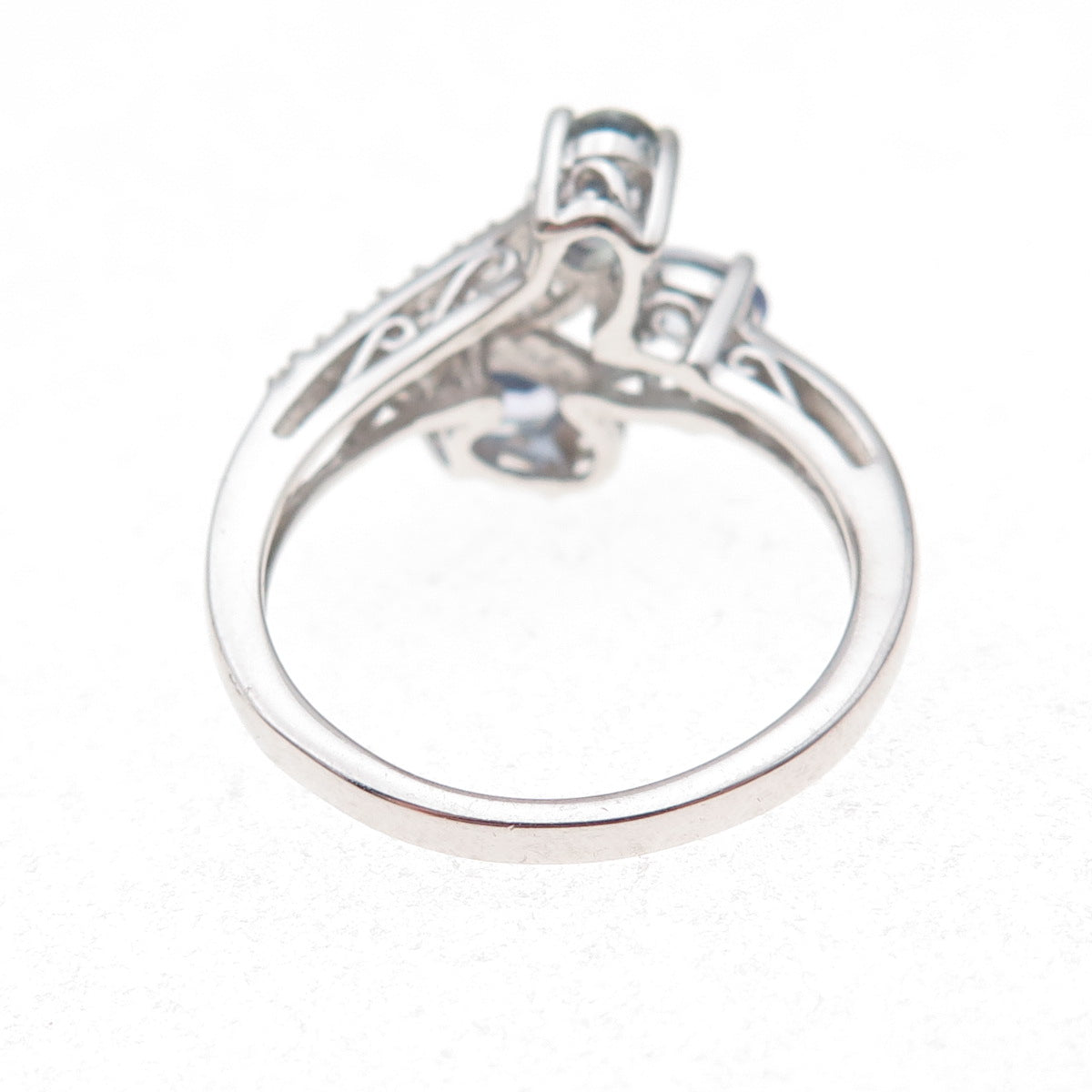 Chuck Clemency 925 Sterling Silver Real Tanzanite & White Topaz Ring Size 8.25