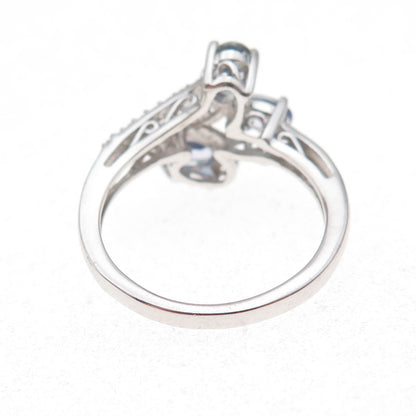 Chuck Clemency 925 Sterling Silver Real Tanzanite & White Topaz Ring Size 8.25