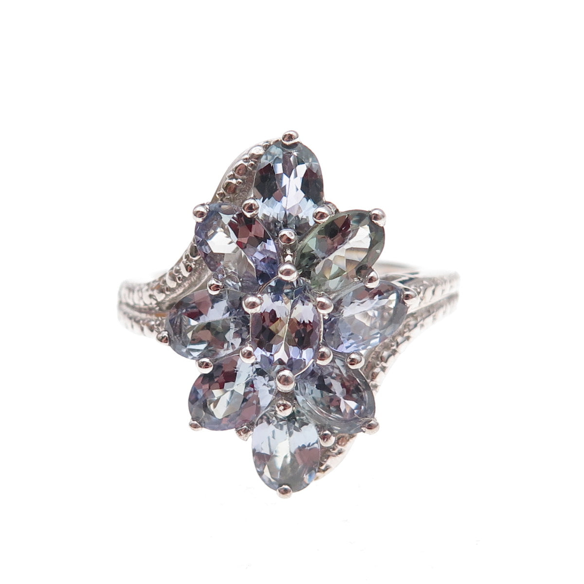 Chuck Clemency 925 Sterling Silver Real Oval-Cut Iolite Ring Size 8.25