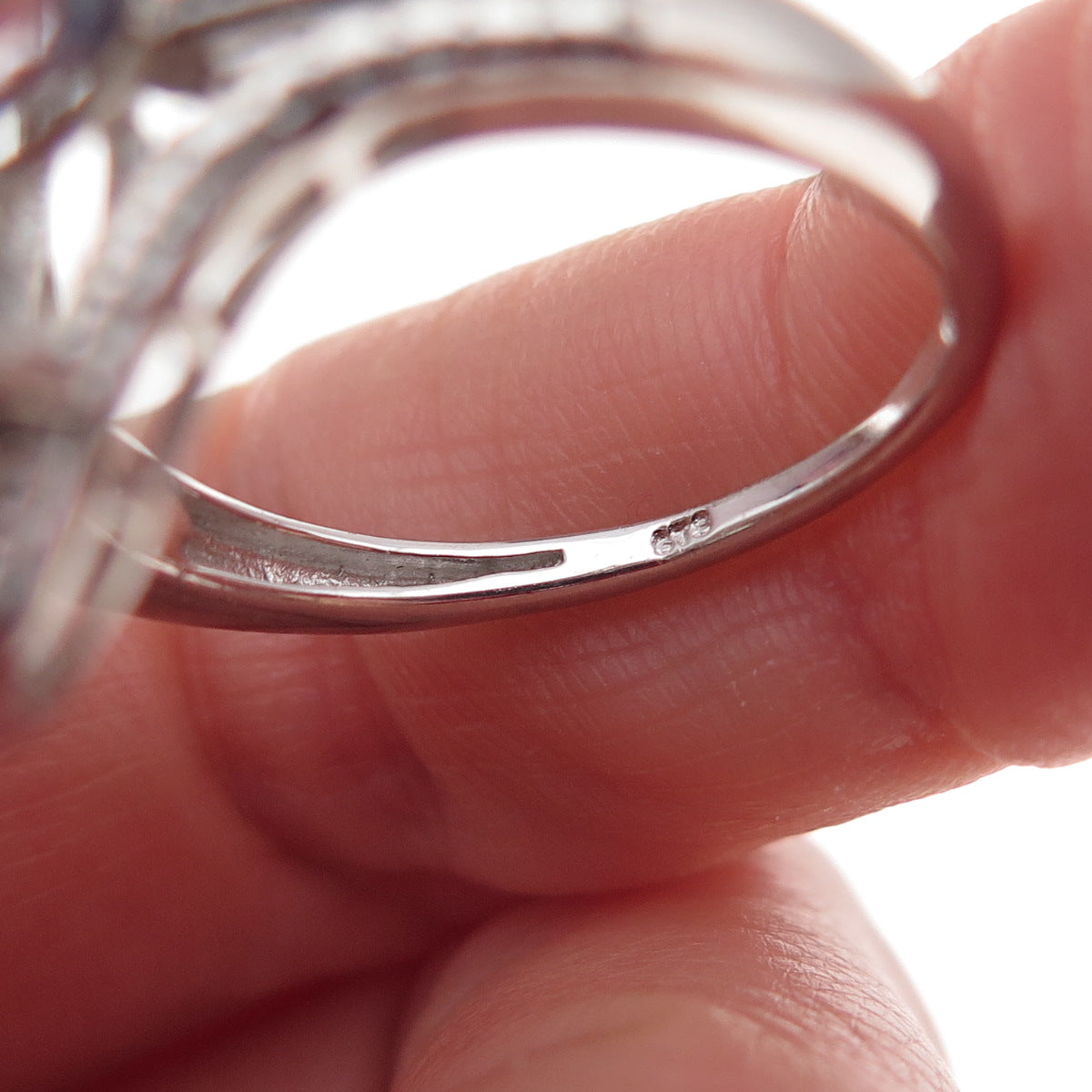 Chuck Clemency 925 Sterling Silver Real Oval-Cut Iolite Ring Size 8.25