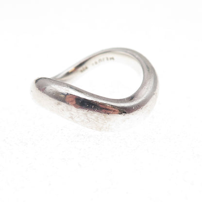 Mejuri 925 Sterling Silver Wavy Band Ring Size 6
