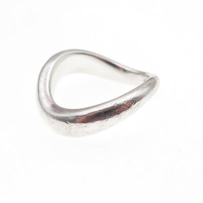 Mejuri 925 Sterling Silver Wavy Band Ring Size 6