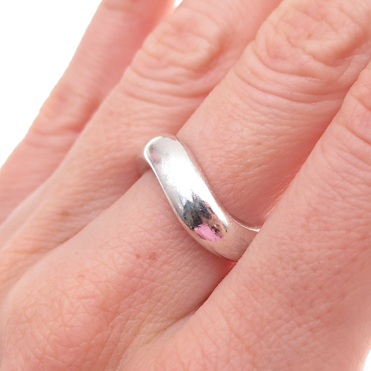 Mejuri 925 Sterling Silver Wavy Band Ring Size 6